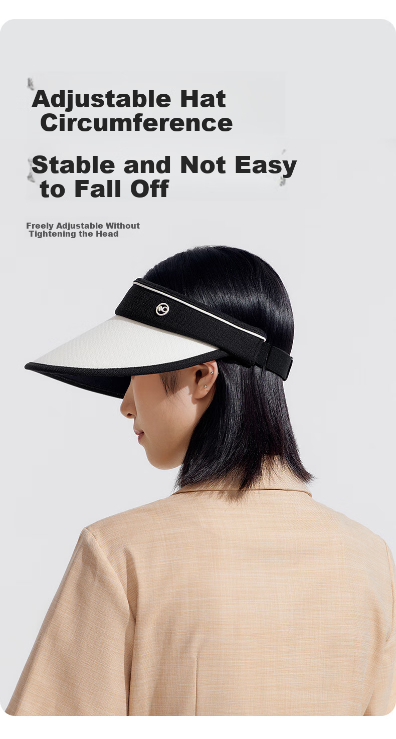 VVC Sun Protection Hat for Women, Summer Sun Visor Cap, Full Face Sunshade Hat, Visor Cap, Moon White 6