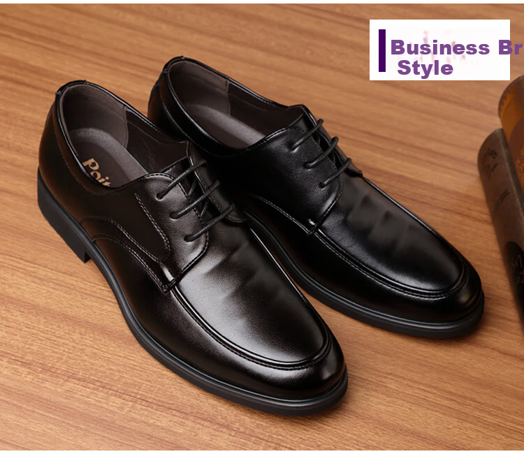 Poitulas Men's Hollow Lace-Up Business Casual Leather Shoes Breathable Versatile Sandals 9839 Black (Sandals) Size 45 12