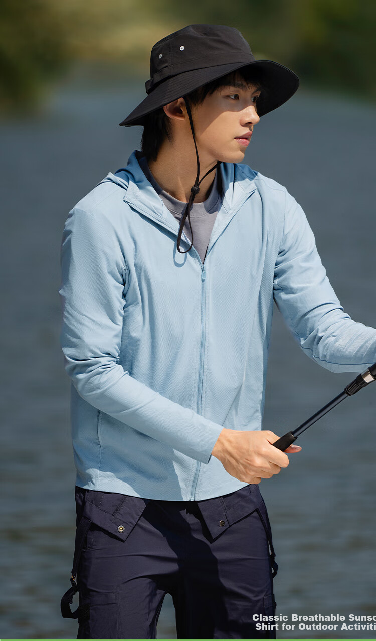 Beneunder Sun Protection Jacket for Men, Lightweight UV-Resistant Breathable Outdoor Fishing Casual High-Elasticity Summer AS105 Light Coffee Gray M 16