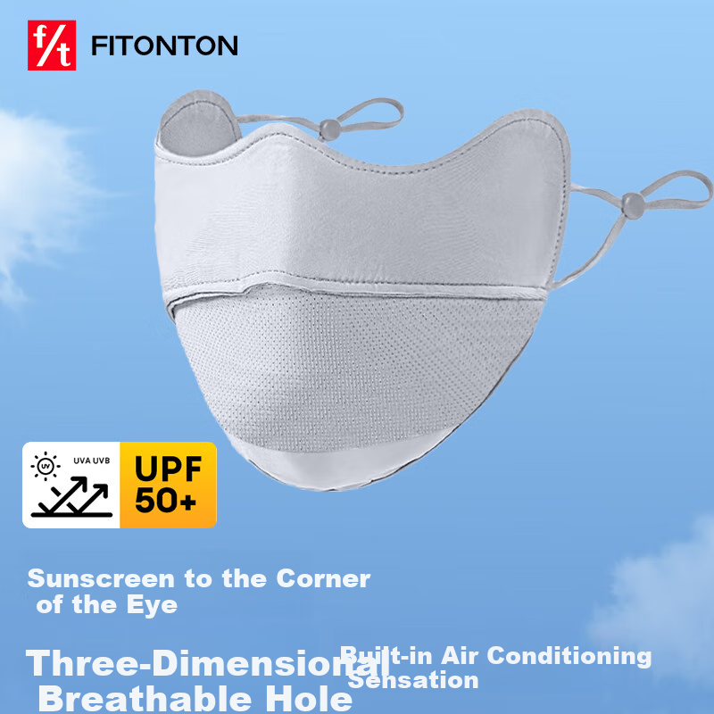 FitonTon Sun Protection Face Mask for Women, Summer Breathable Seamless UV-Resistant Cycling Driving Sunshade Face Shield