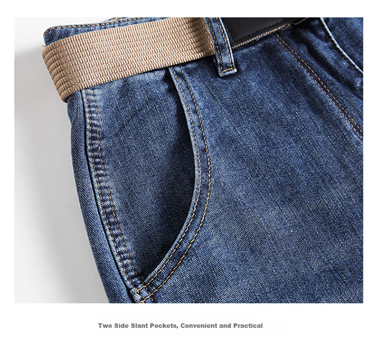 JEEP Men's Jeans, Spring And Summer Straight-Leg Loose Casual Pants, Versatile Trendy Trousers for Men, Blue, Size 28 14