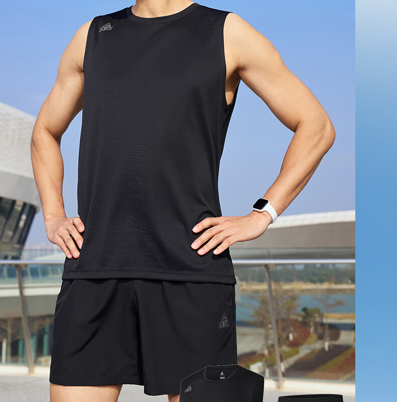 PEAK Women's Summer Sports Set Quick-Dry Breathable Sleeveless Vest and Shorts Badminton Running Fitness Two-Piece DF152038 2