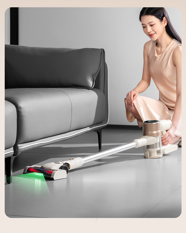 AUX Cordless Handheld Vacuum Cleaner for Home Use with Strong Suction, Low Noise, Green Light Dust Indicator, Carpet And Cat Hair Cleaning, Long Battery Life AXC-22DV8W 18
