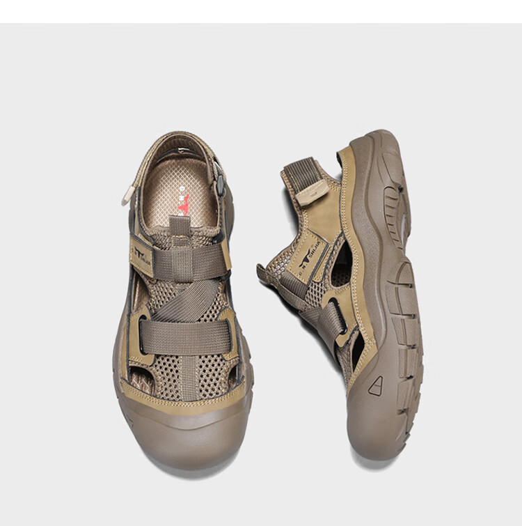Bull Family Baotou Men's Summer Breathable Hollow Beach Sandals Outdoor Casual Sports Creek Shoes Men's Hole Shoes 28