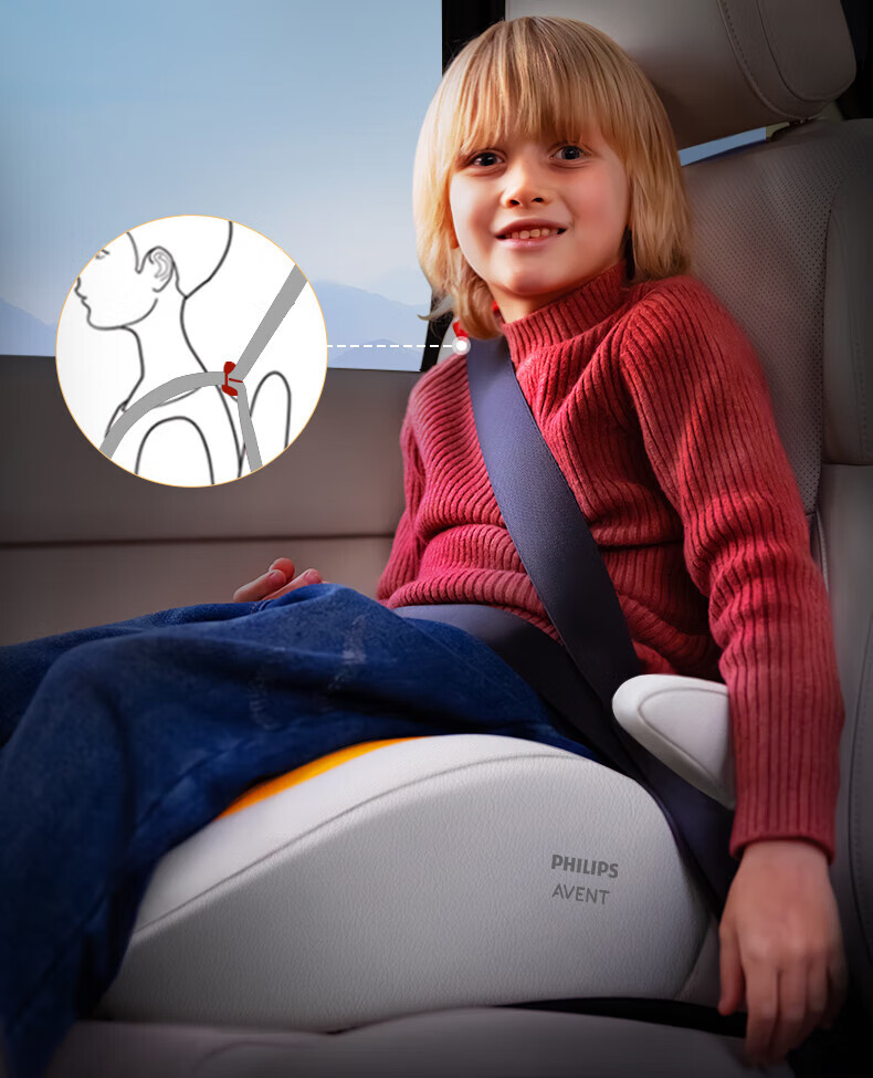 Philips ECHO Children's Safety Seat Booster Cushion 4-12 Years Portable Adjustable 3C Certified Phantom Black 2