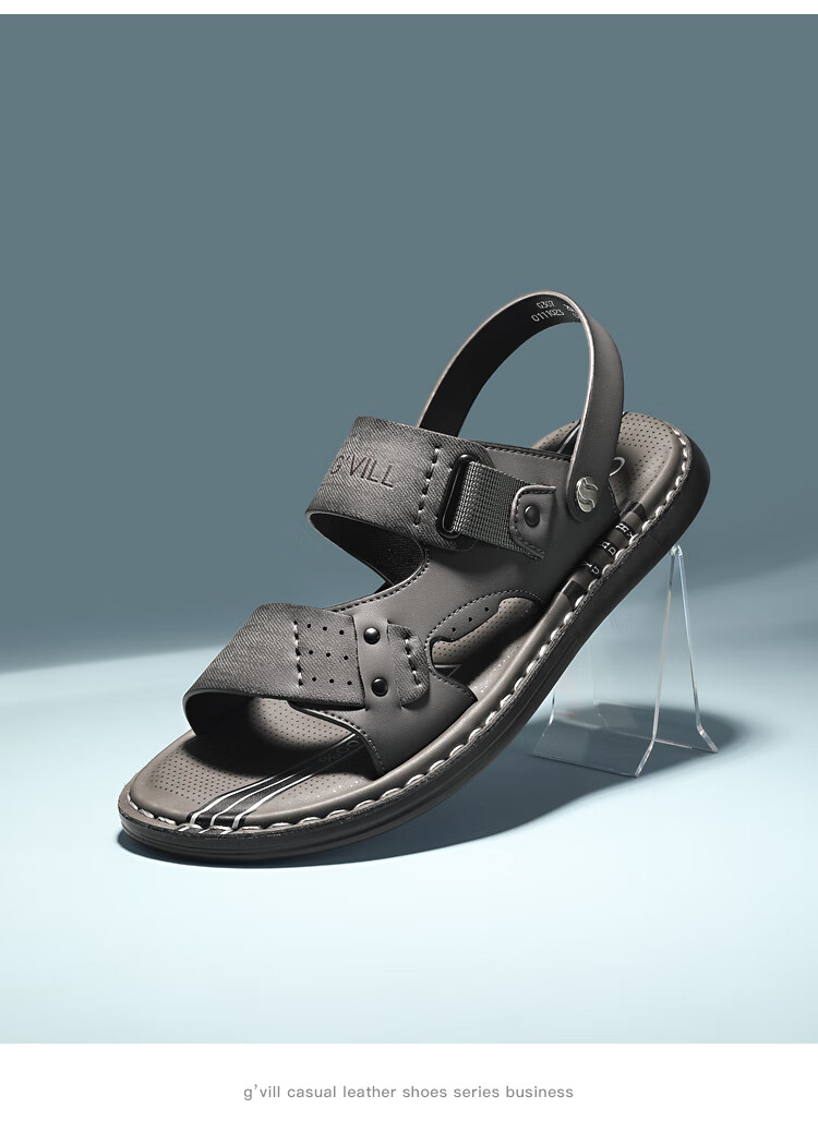Guizhibu Summer New Versatile Thick-Soled Non-Slip Beach Shoes, Sandals for Outdoor Wear, Breathable Casual Shoes, G307, Gray, Size 40 10