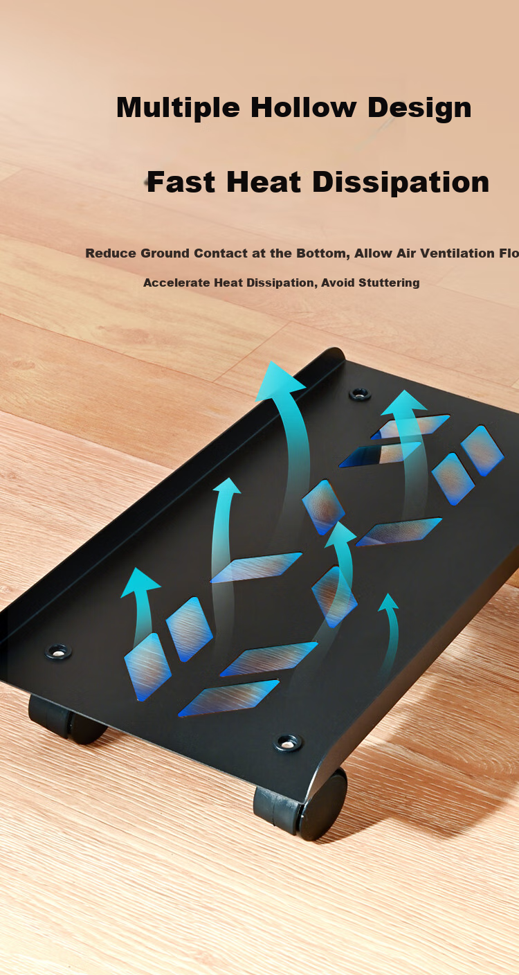 NVV Computer Tower Stand, Desktop Case Stand, Movable Computer Tower Tray Metal Bracket Base NZ-T1 4