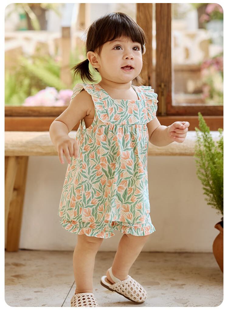 Wismorni Baby Girl Summer Dress Thin Infant Toddler Lace Dress Outdoor Wear 13