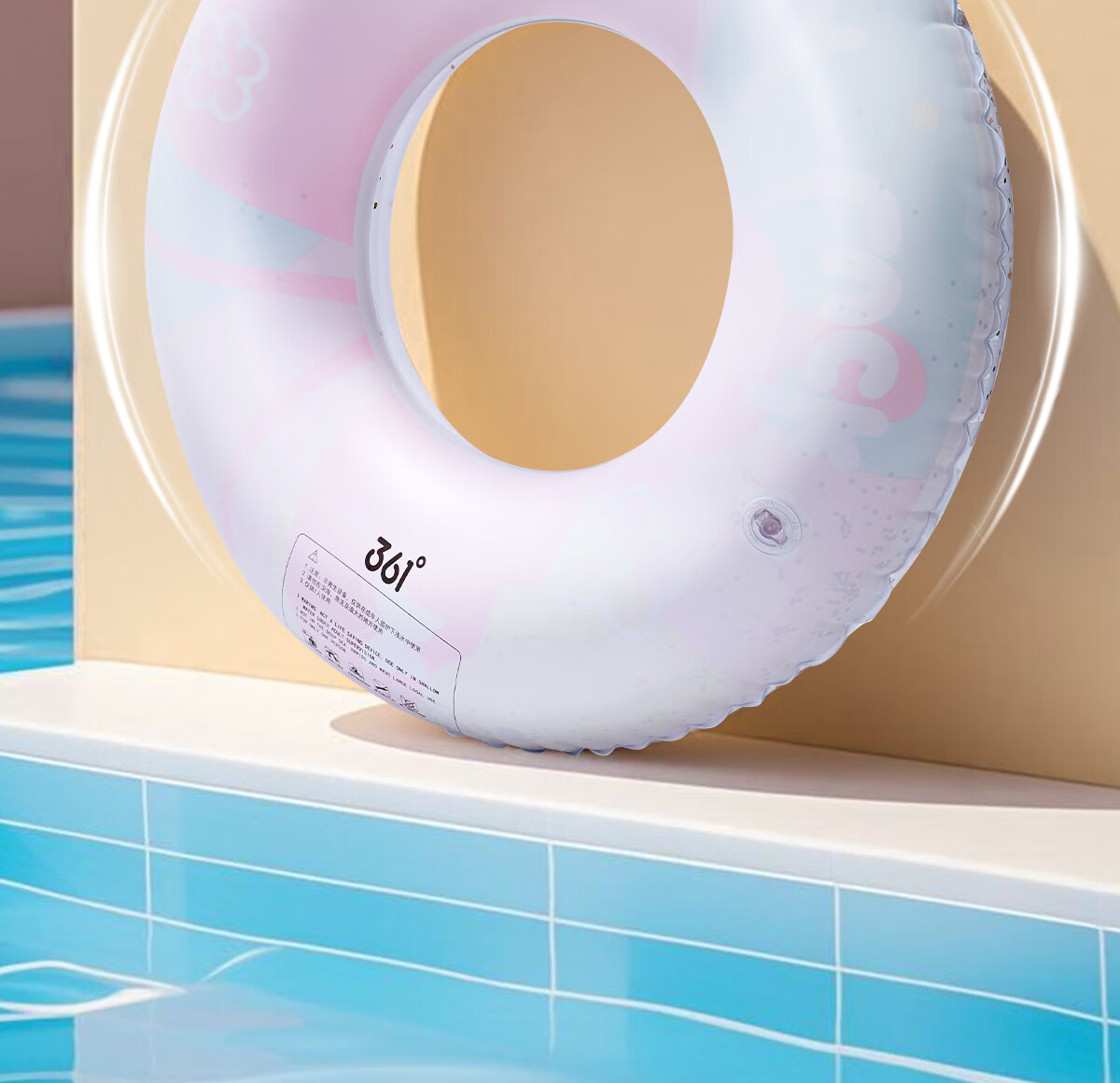 361° Children's Swimming Ring, for Boys And Girls, Anti-Rollover, Suitable for Beginners And Toddlers, Cute Underarm Design, Inflatable, Summer Pink 4