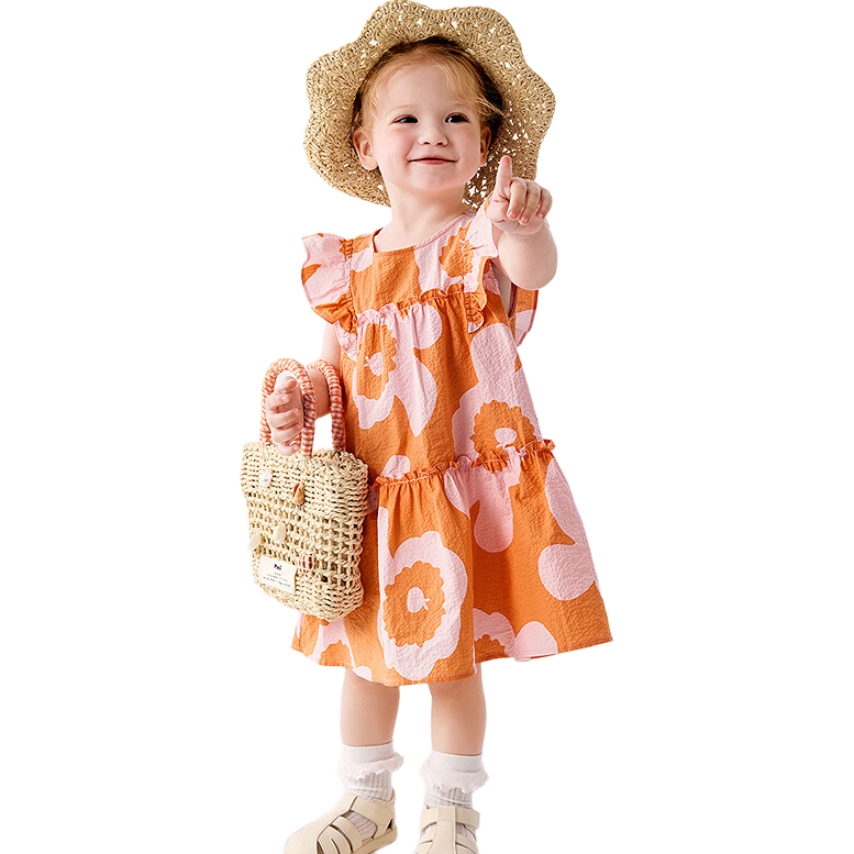 BALABALA Baby Dress, Infant Skirt, Children's Princess Dress, Girls' Summer Outfit 2025, Sweet And Fashionable, 208225111005