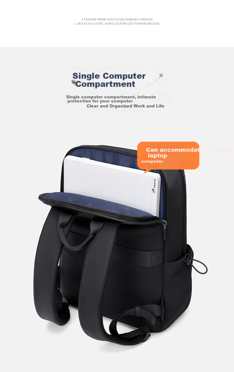 POLO Backpack for Men, Short Trip Travel Backpack, Student Schoolbag, 16/17.3-Inch Laptop Bag, Business Travel Bag 7