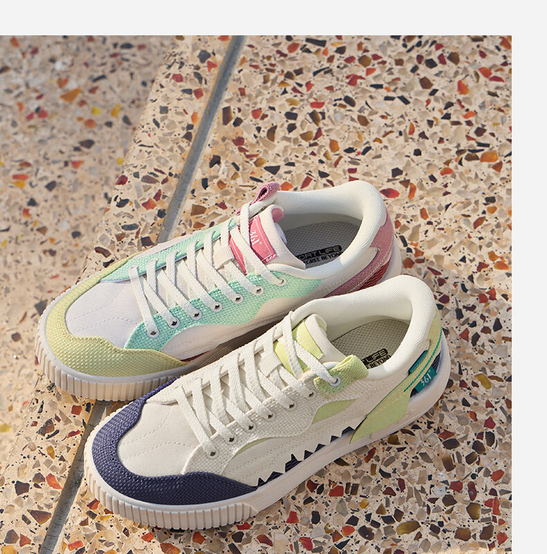 361° Women's Canvas Shoes, Spring And Summer Casual Breathable Flat Shoes, Low-Top Versatile Sneakers, 682526604-3 14