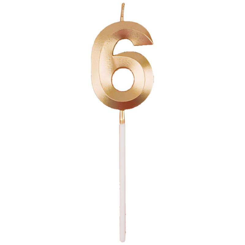 Domiyi Birthday Scene Decoration Birthday Cake Candles Happy Birthday Gold Candles for Boys Girls Children Adults Set of 6