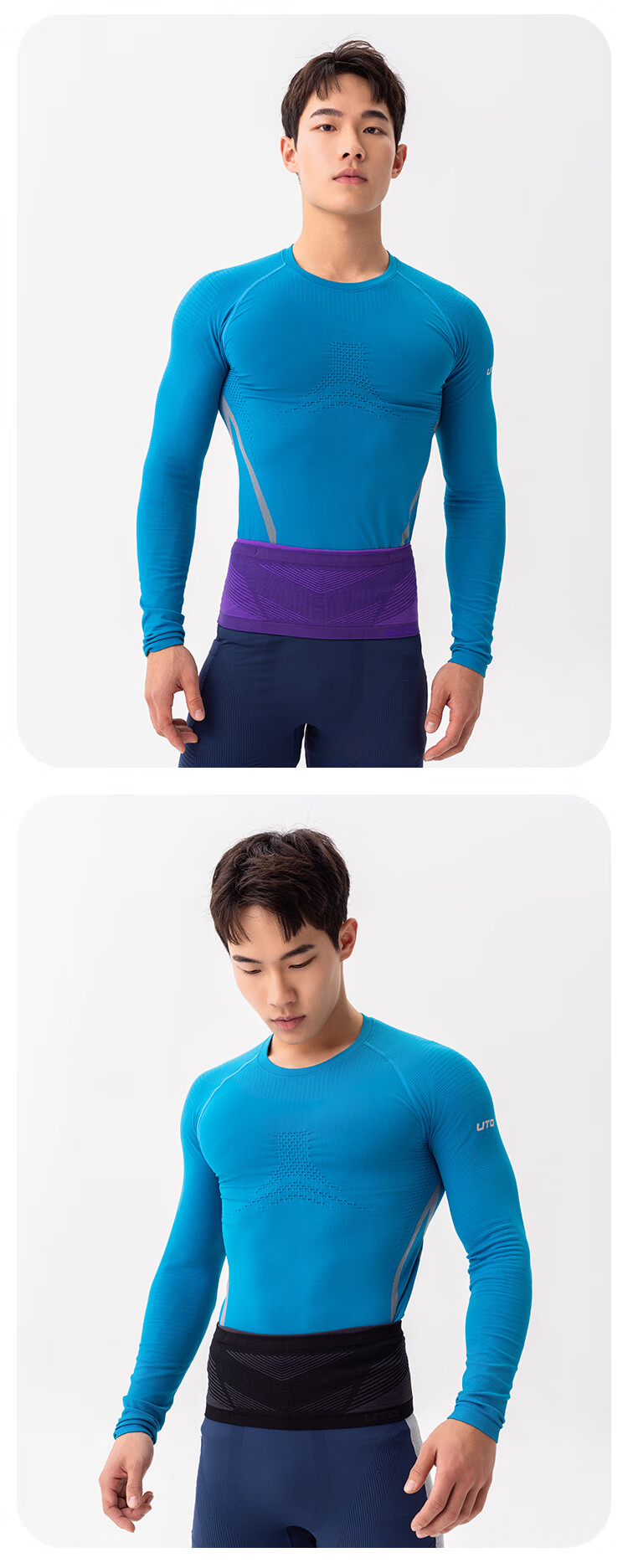 UTO Sports Running Waist Bag Belt for Men and Women Marathon Phone Pouch Fitness Electric Blue L 8