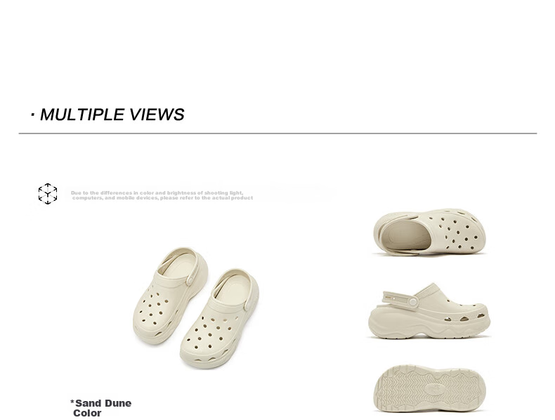 QIAODAN Women's Hamburger Perforated Shoes, Sneakers, Casual Shoes, Breathable Soft-Soled Sandals for Summer, Thick-Soled Height-Increasing Slippers for Wome 17