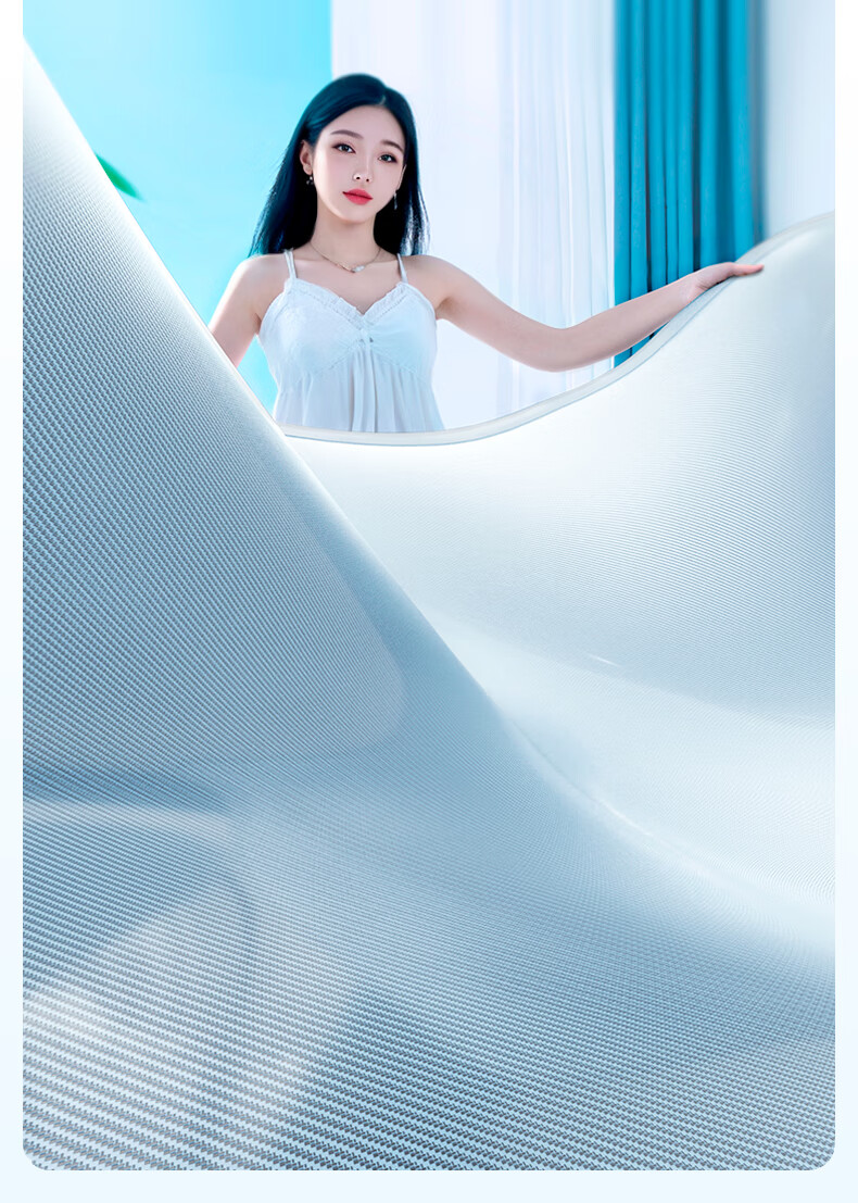 YUZHAOLIN Class A 600D Ice Silk Cooling Mat, Double-Sized Three-Piece Set, Blue Panda Pattern, 150*200cm, Antibacterial And Foldable 16