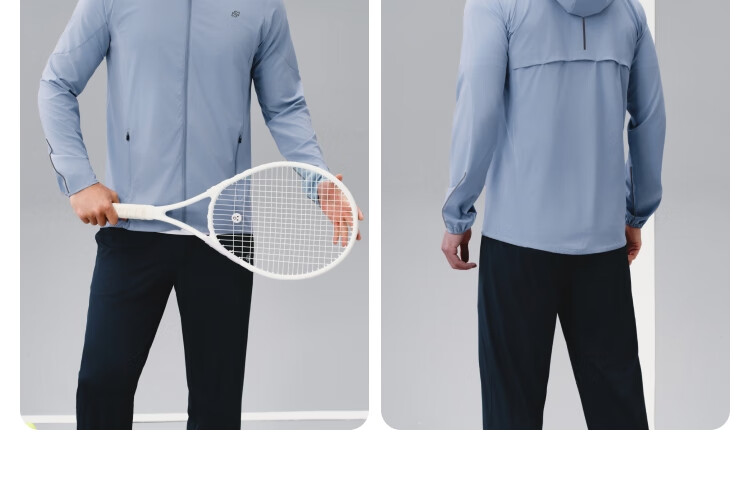 JD Jingzao Ultra-Light Three-Protection Running Sports Jacket Men Spring Outdoor Water-Repellent Breathable Sportswear Light Blue 3XL 38