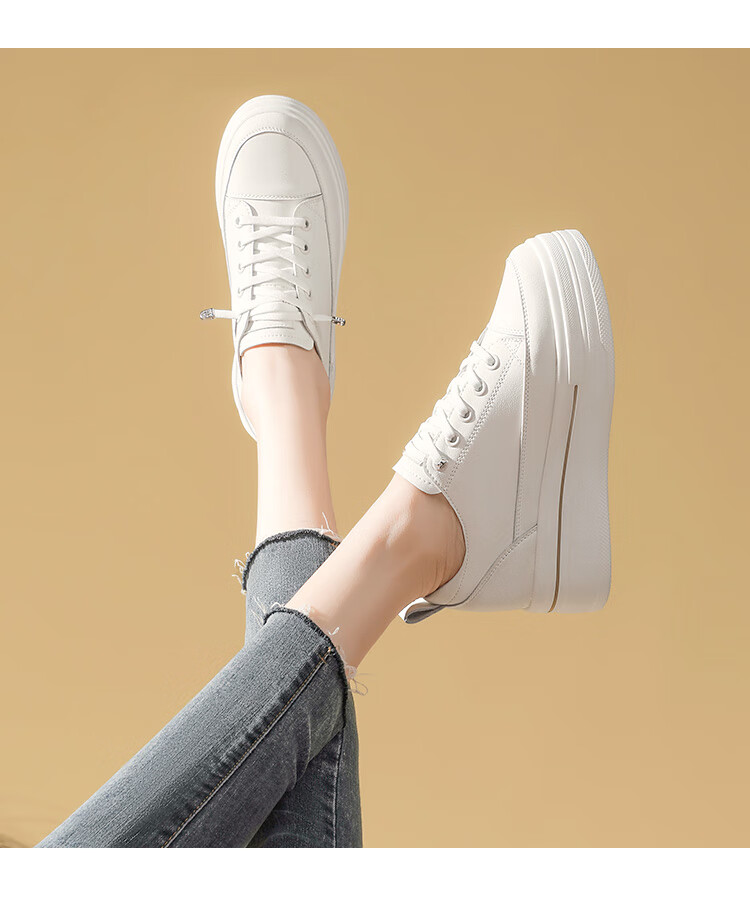 Red Dragonfly Women's Slip-On Thick Sole Height Increasing Classic Casual Sneakers WPB14037 White Size 37 9
