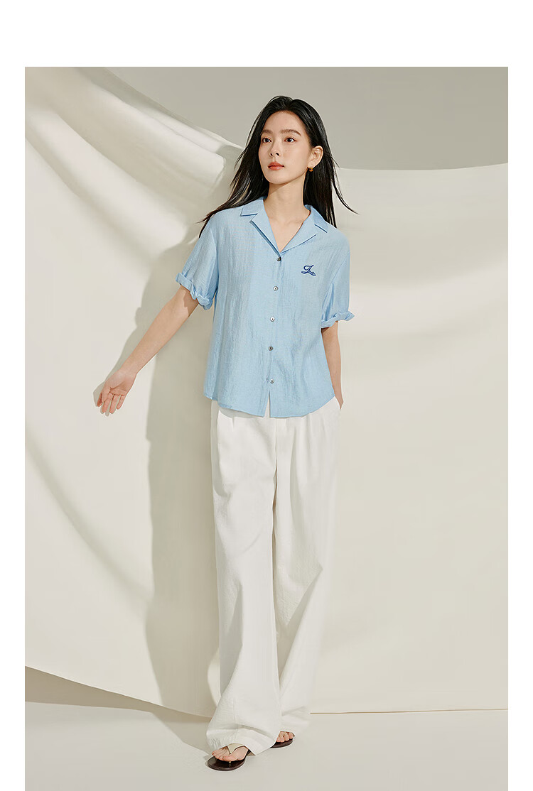 INMAN [Same As in Fashion Shows] French Draping Wide-Leg Straight Pants for Women, Summer 2026 Long Trousers, Pearl White, Size S 2