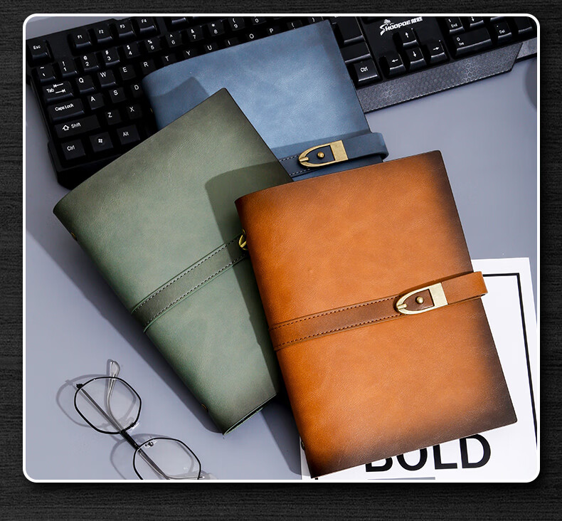Weimei A5 Notebook, High-Quality Genuine Leather Work Journal, Artistic And Exquisite Diary, Loose-Leaf Notebook, Two-Layer Cowhide, Personalized Planner, National Day And Mid-Autumn Festival Gift, Customizable with Printed Logo 12