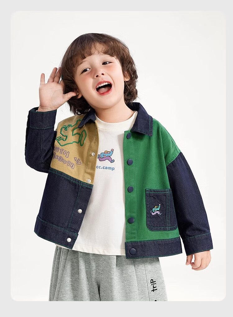 Ciciibear [Color-Fast] Ciciibear Children's Denim Jacket for Boys, Spring And Autumn Style 2024 New Collection, Baby Autumn Clothing, Toddler Wear 18