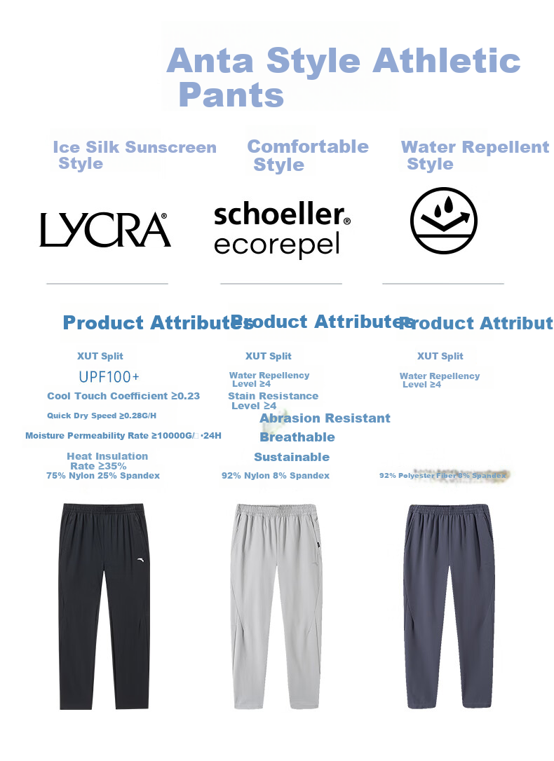 Anta Ice Silk Sun Protection Sports Pants | Juejue Purple 5th Generation Men's Summer Straight Quick-Dry Breathable Trousers 17