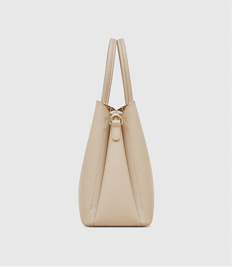Pierre Cardin Women's Handbag, Holiday Birthday Gift, High-Quality Fashion Cowhide Tote Bag, Shoulder Crossbody Bag, Apricot Color, Gift Box Included 3