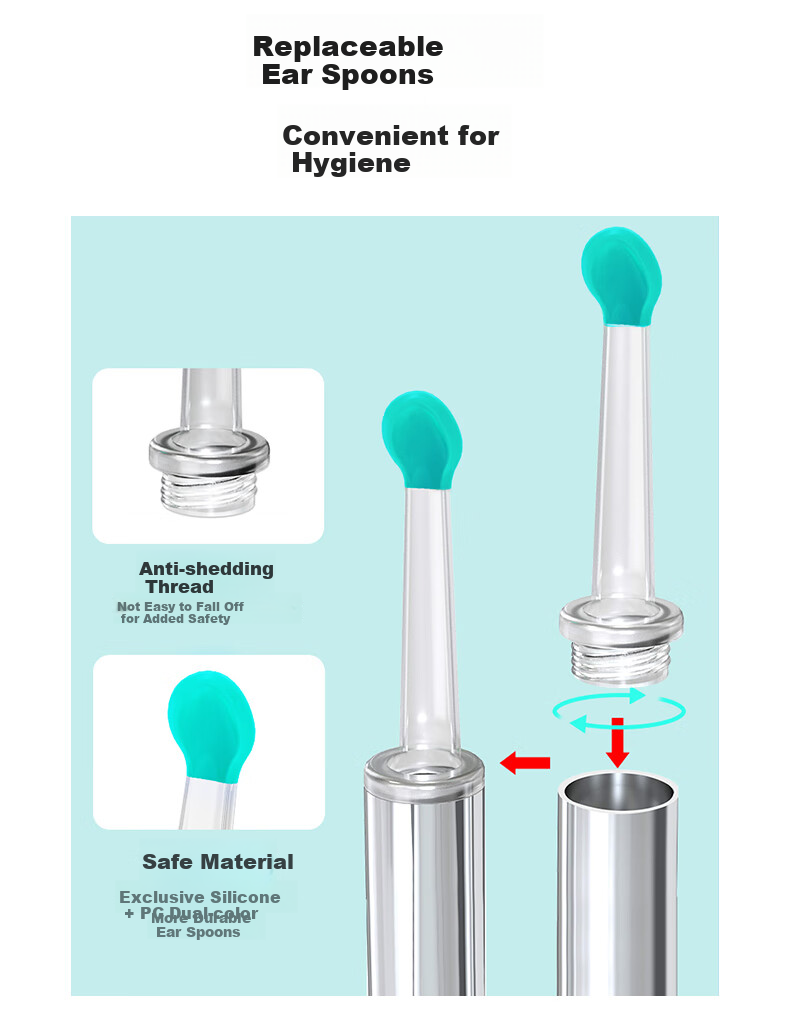 CIIYIIMEN Intelligent Visual Ear Pick High-Definition Ear Cleaning Tool for Adults And Children, Luminous Ear Spoon, White 11