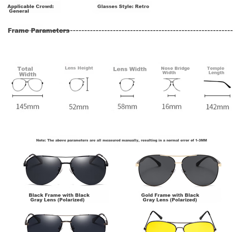 HB Polarized Sunglasses -49 Night Vision Glasses, Unisex Toad Glasses for Night Driving, Anti-Glare Polarized Lenses 3