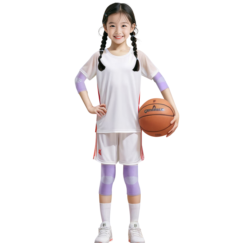 Chidong Professional Children's Sports Knee And Elbow Pads, Basketball Running Roller Skating Knee Football Anti-Fall Joint Protectors, Purple S Size