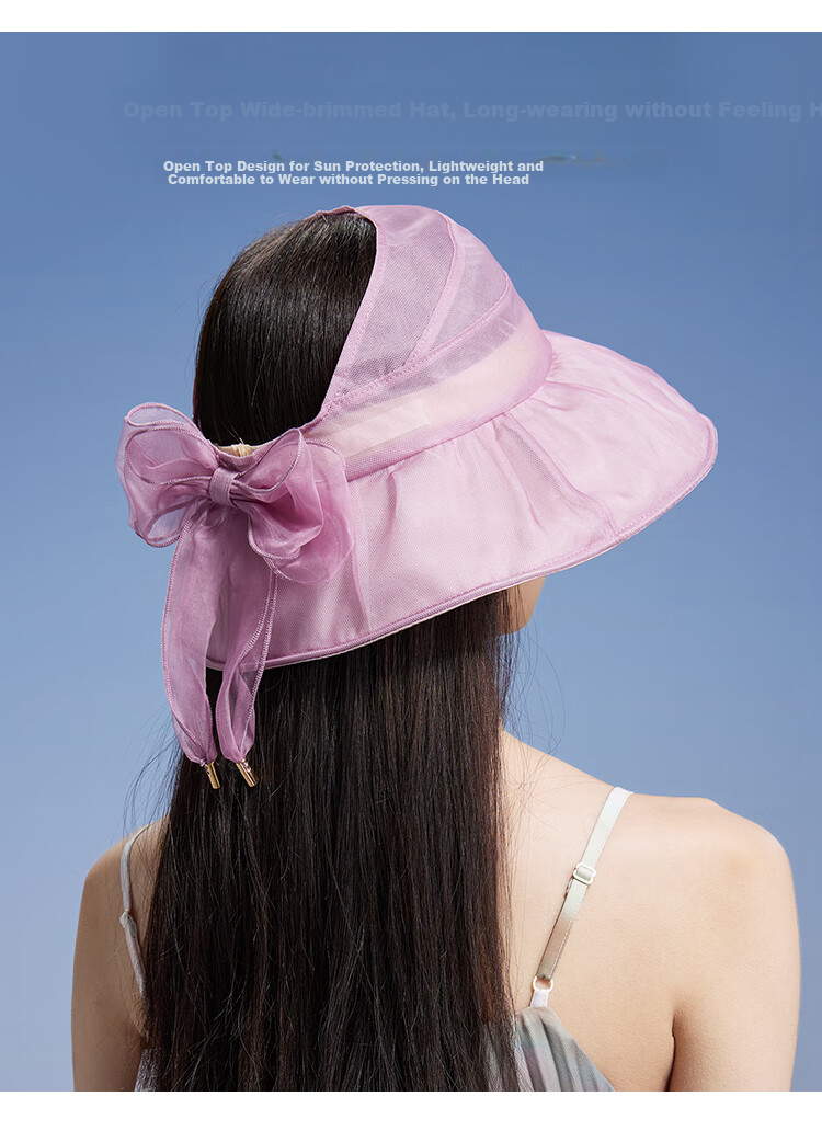Shanghaigushi Silk Visor Sun Hat for Women, Foldable UV Protection Wide Brim Hat, Gift for Mom 2