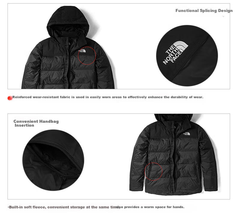 The North Face Men's Outdoor Windproof Warm Goose Down Jacket 4U82 FN4 7