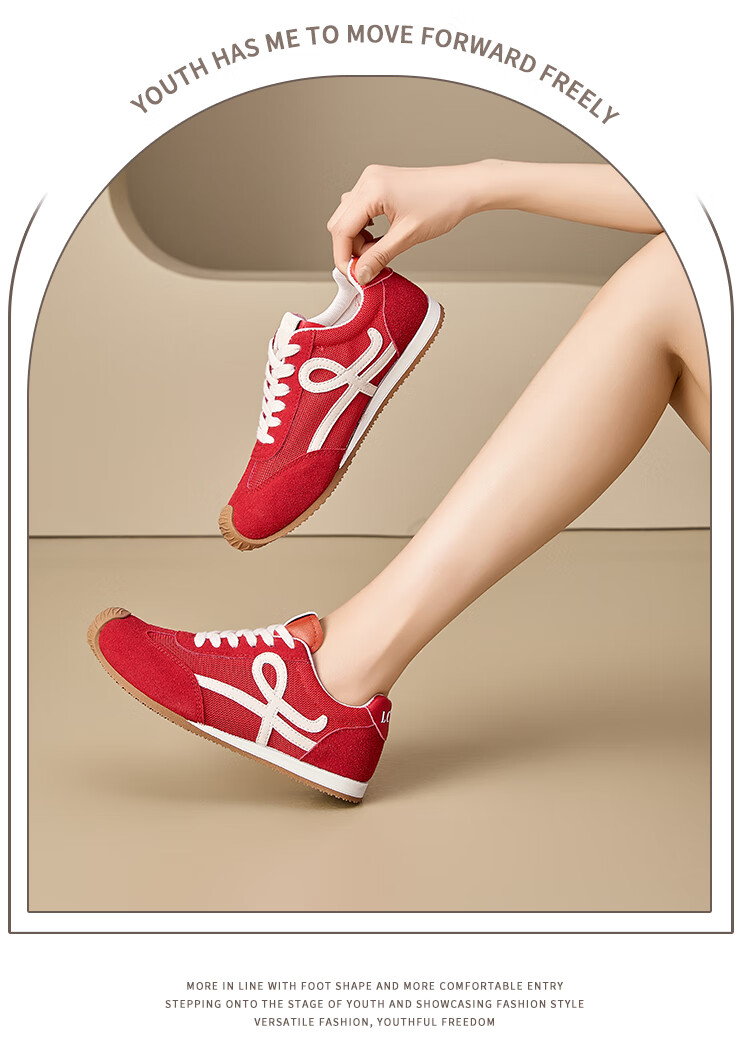 LA CHAPELLE Women's Mesh Casual Low-top Sneakers Red Size 39 9