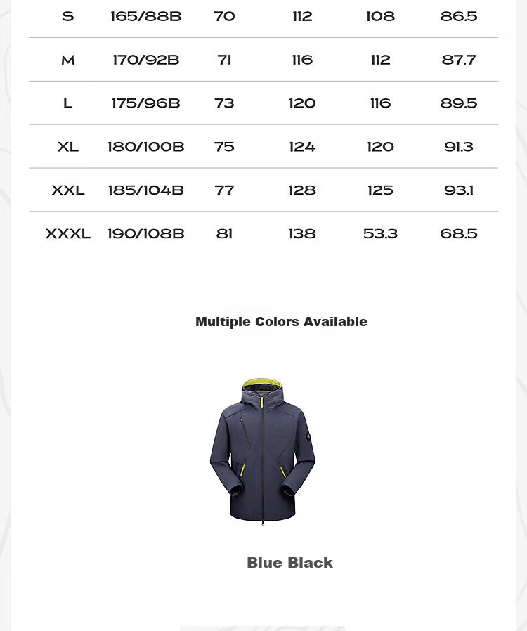 TOREAD Huang Jingyu's Same Style Mountain Hiking Soft Shell Jacket, Outdoor Breathable Windproof Waterproof Hiking Mountaineering Coat, Blue-Black, XXXL 9