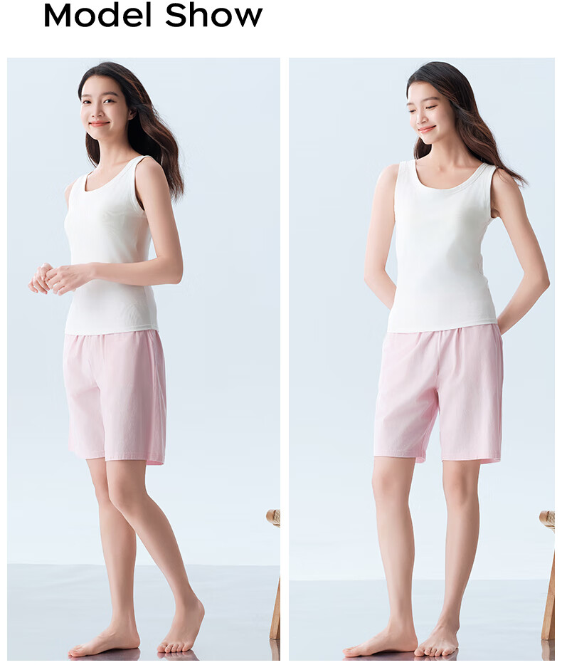 Yiershuang 100% Cotton Women's Home Pants Sleep Shorts Casual Five-Point Cotton Shorts for Outdoor Wear 9