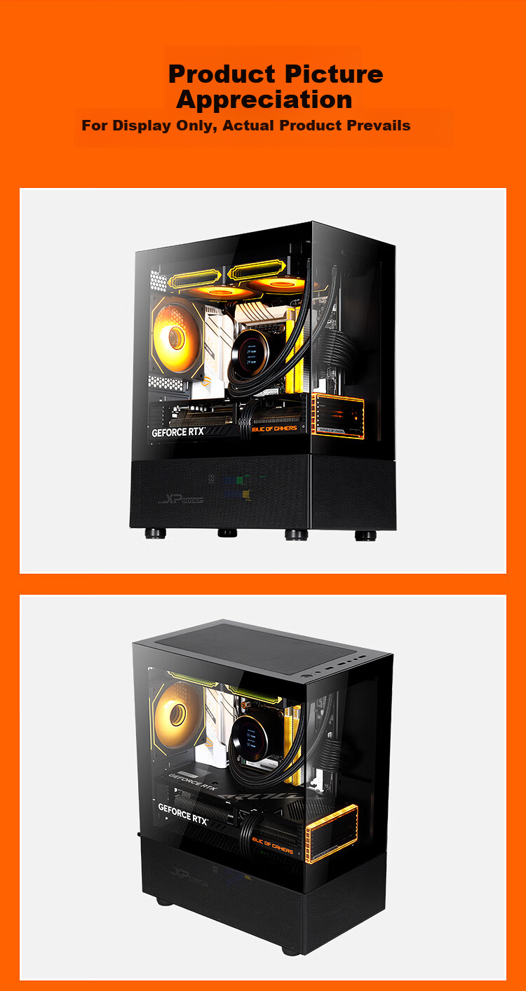 SAMA Pingtouge M2SE, Black, Desktop Gaming Computer, Seaside Master Case, Mesh Ventilation/Supports Matx Motherboard/320mm Long Graphics Card/240mm Water Cooling/270° Panoramic View 10