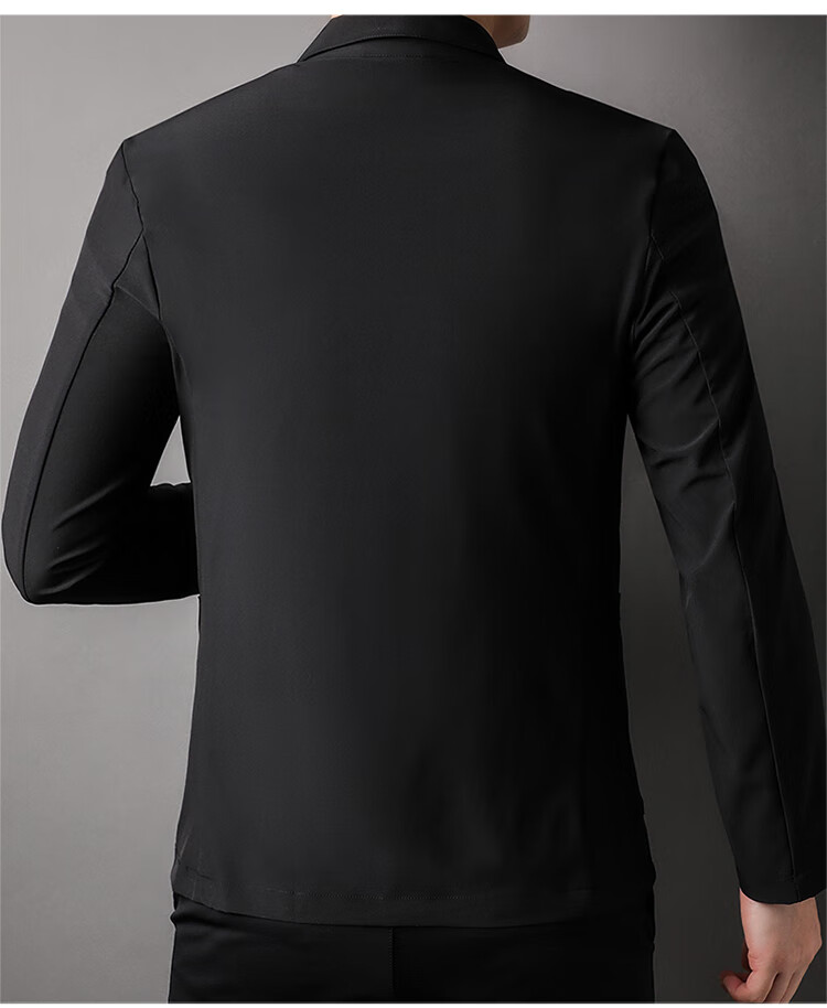 TUCANO Men's Summer Ice-Feel Anti-UV Blazer Suit Jacket Professional Business Casual Top Black XL 18