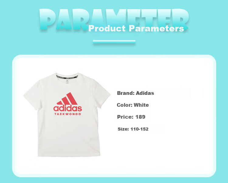 Adidas 2025 New Children's Short-Sleeve T-Shirt, Summer Outdoor Sports Casual Versatile Top, White + Gold, Size 116 24