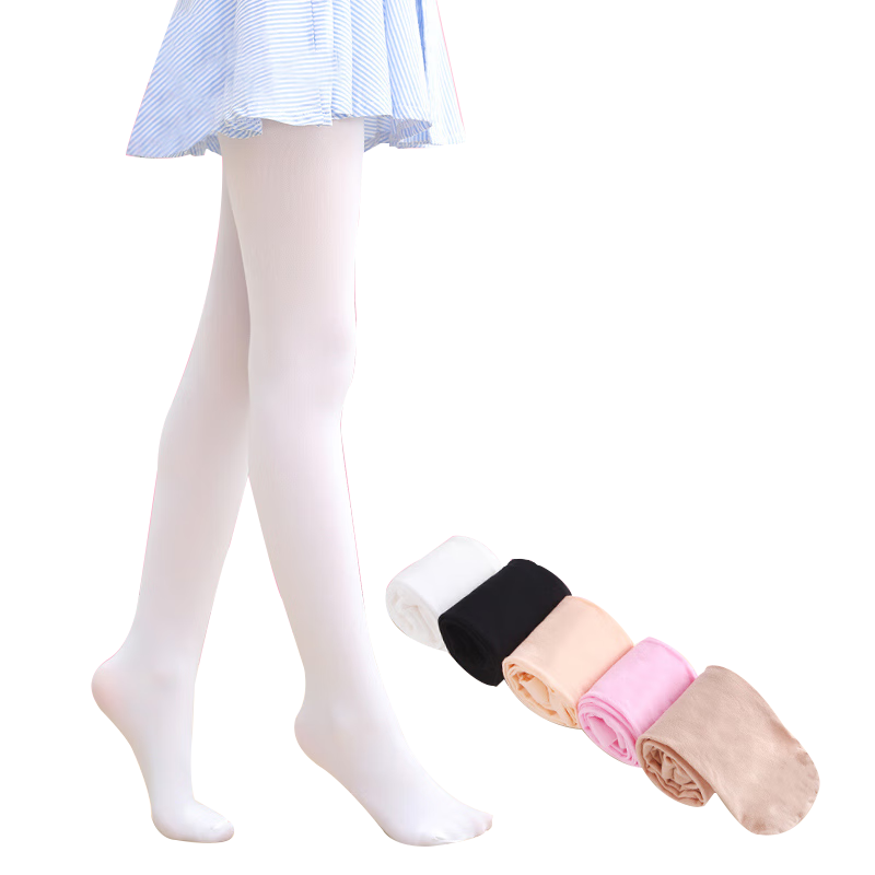 Bingxuemumian Children's Dance Tights for Girls, 7A Antibacterial Thin White Leggings, Baby Dance Versatile Stockings for Outdoor Wear