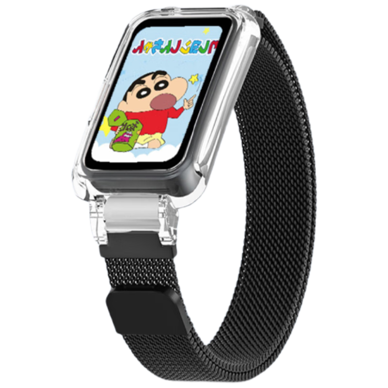 CHENSONG Compatible Metal Milanese Magnetic Strap for Xiaomi Redmi Band 3, Summer New Style Unisex Wristband, Black