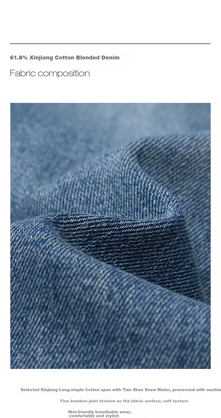 INMAN [Same Style As on Runway] French-Style Straight-Leg Jeans, 2026 Spring/summer Wide-Leg Trousers, Denim Blue, Size 27 8
