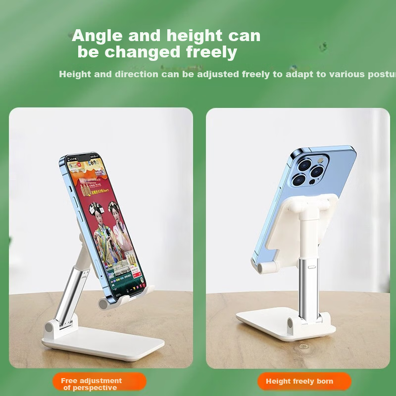 JPLAYER Phone Stand, Desktop Tablet Stand, Live Streaming Lazy Stand, TV Binge-Watching Stand, Online Class Gaming Stand, Foldable Adjustable Height Stand for IPad And Tablets, Universal Black