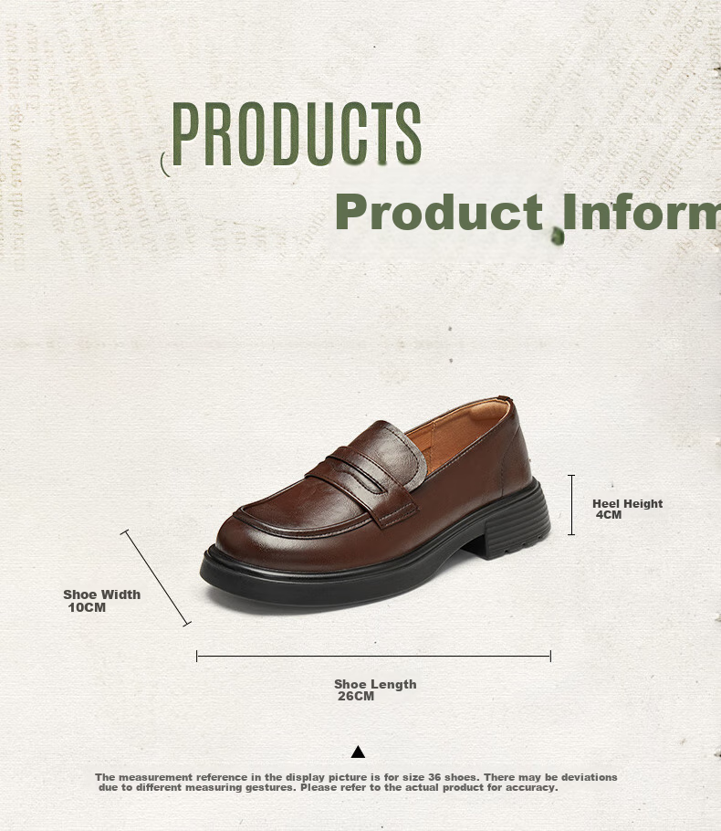 TEENMIX Loafers with Thick Soles, Same Style As in Shopping Malls, Slip-On Women's Shoes, Work Commute Leather Shoes, New Style 5