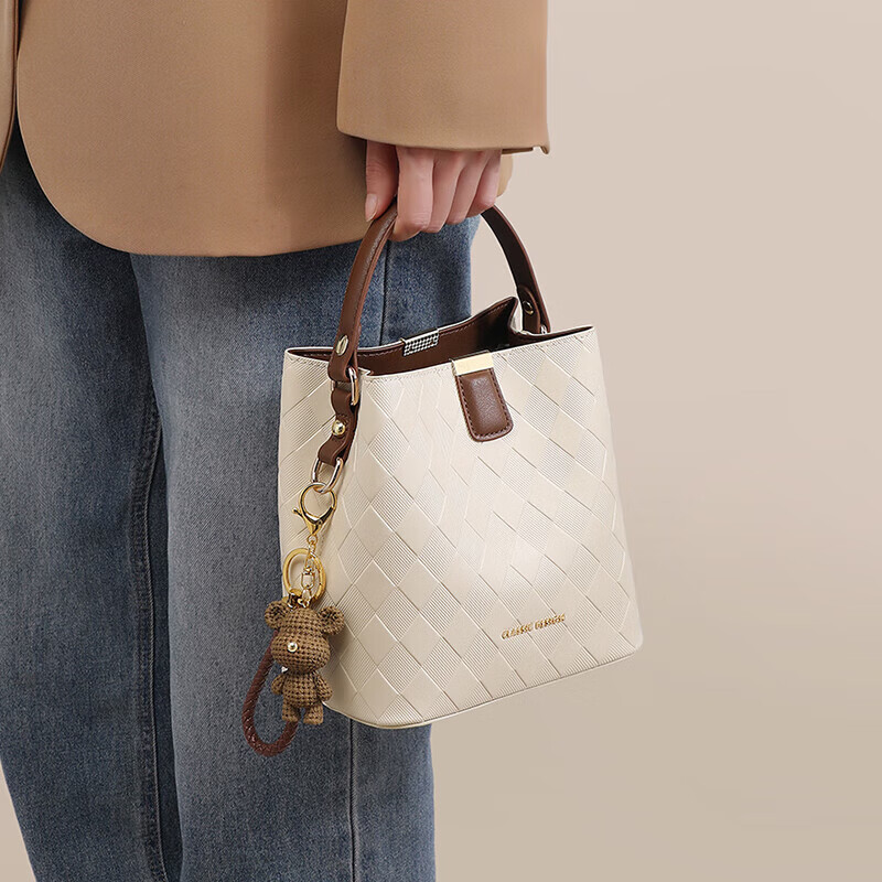 YUYULA Leather Handbag, Women's Crossbody Bucket Bag, Commuter Luxury Shoulder Bag, Birthday Gift for Wife Or Girlfriend on May 20th