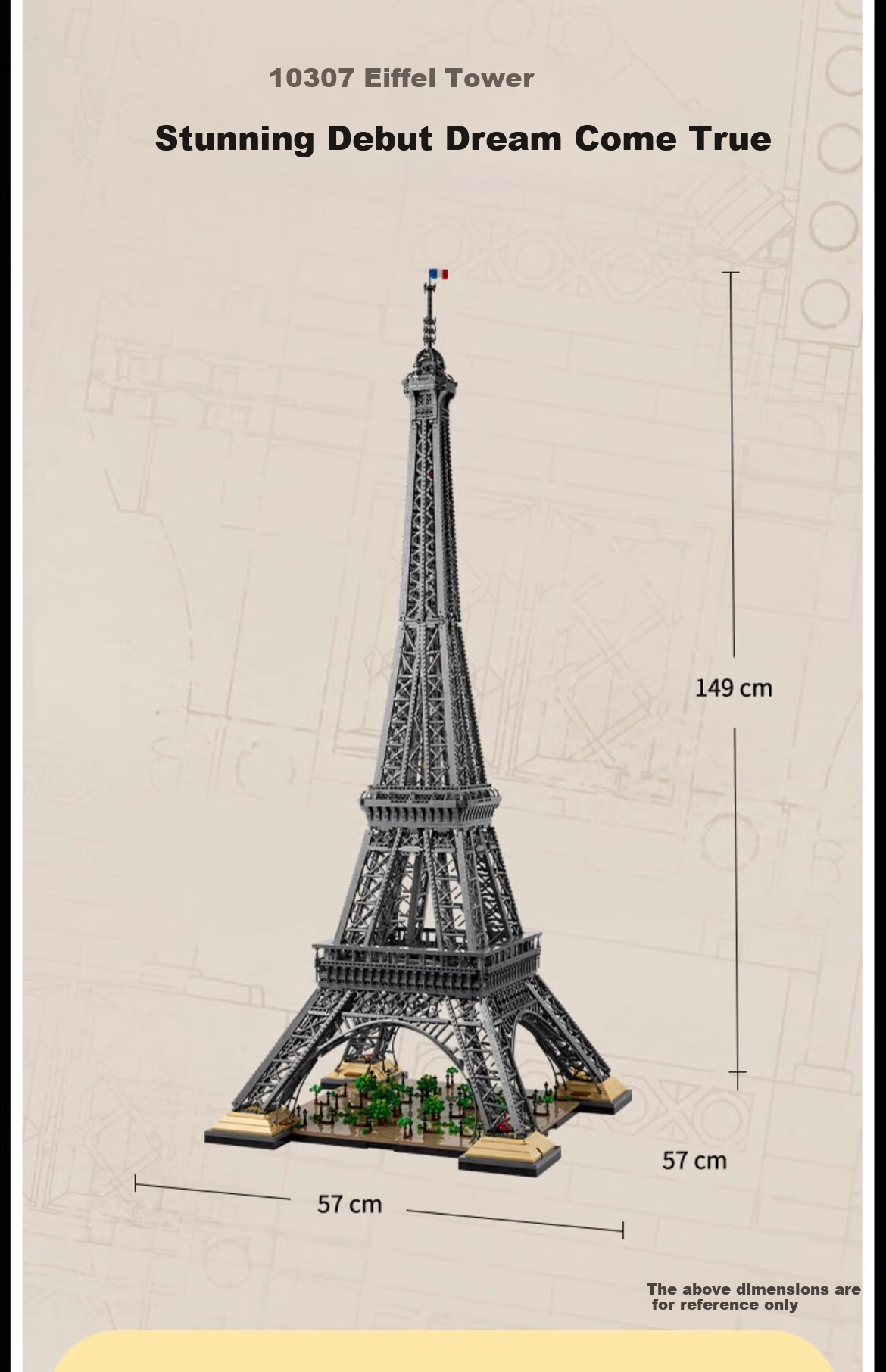 LEGO LEGO Building Blocks World Architecture Fan Collection Gift 10307 Eiffel Tower 5