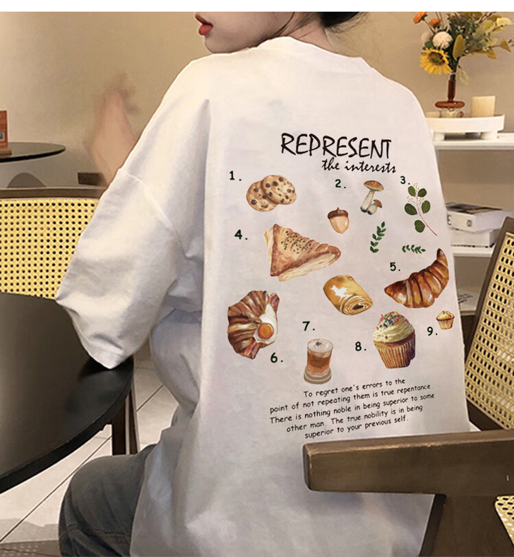TonLion 2025 Summer Women's Crew Neck Back Graphic Short Sleeve T-Shirt 8