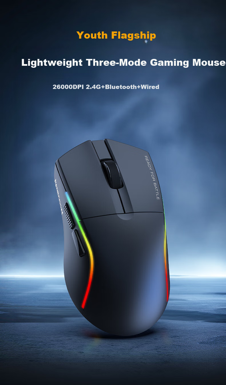 REDRAGON G58 Gaming Mouse, PAW3395 Wireless Gaming Mouse, Ergonomic Mouse, New Year Gift, Black 1