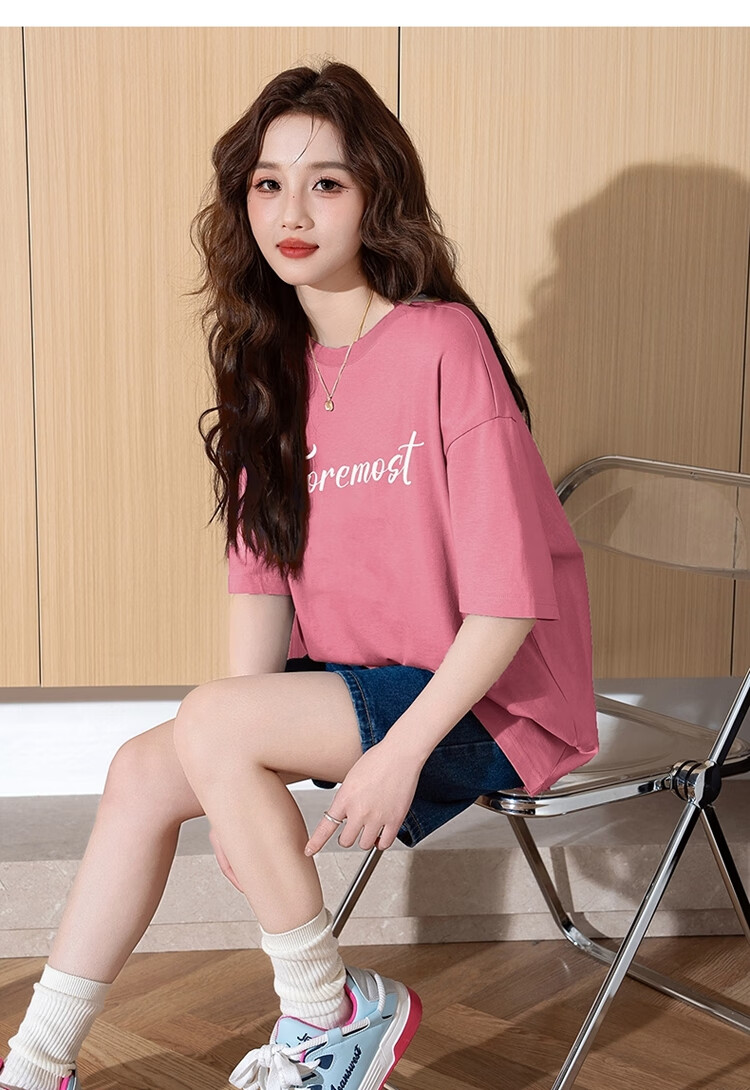 TonLion 2025 Women's Printed Crew Neck Short Sleeve T-Shirt Off-White L 18