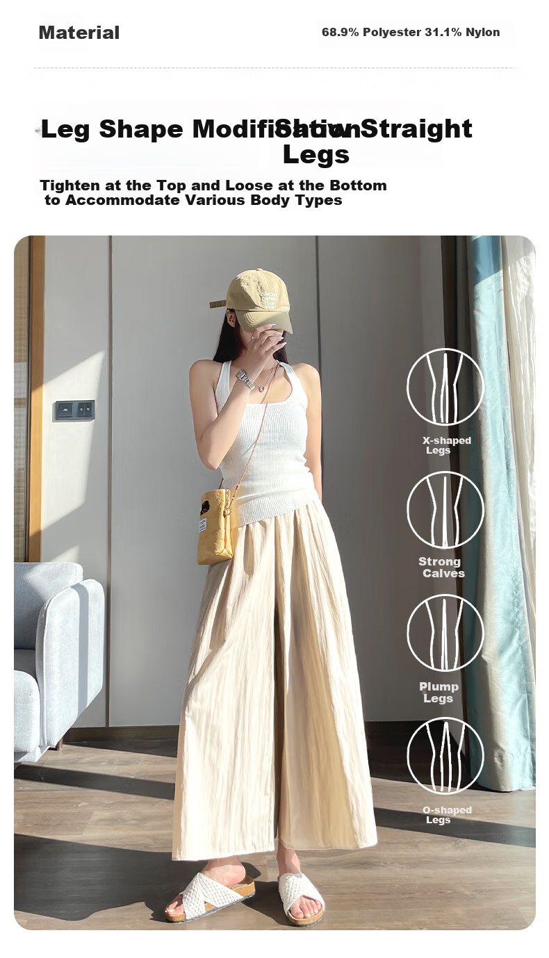 MJ STYLE Wide-Leg Pants Skirt for Women, 2026 Summer Thin Cool Breathable A-Line Plus Size Skort for Curvy Wome 5