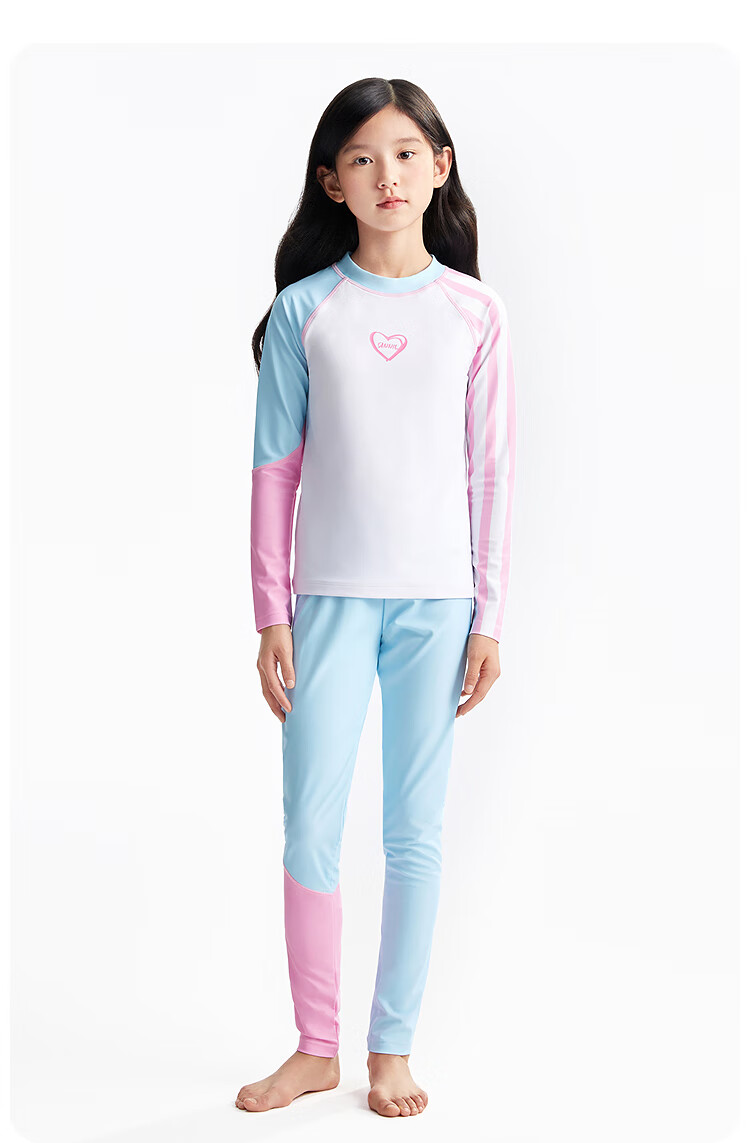 Annil Children's Clothing, Boys And Girls Two-Piece Swimsuit, Long-Sleeve Set, 2025 Summer New Style, Elastic Splicing, Sun Protectio 4